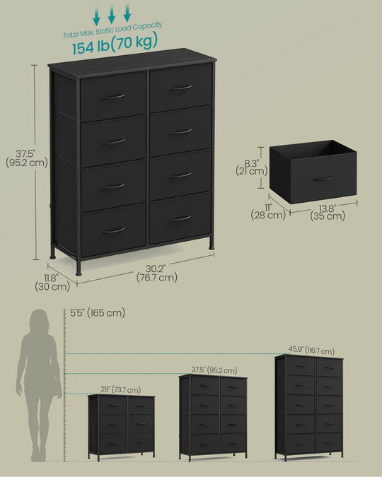 Bedroom Dresser | Multi-Drawer Storage Organizer TV Stand