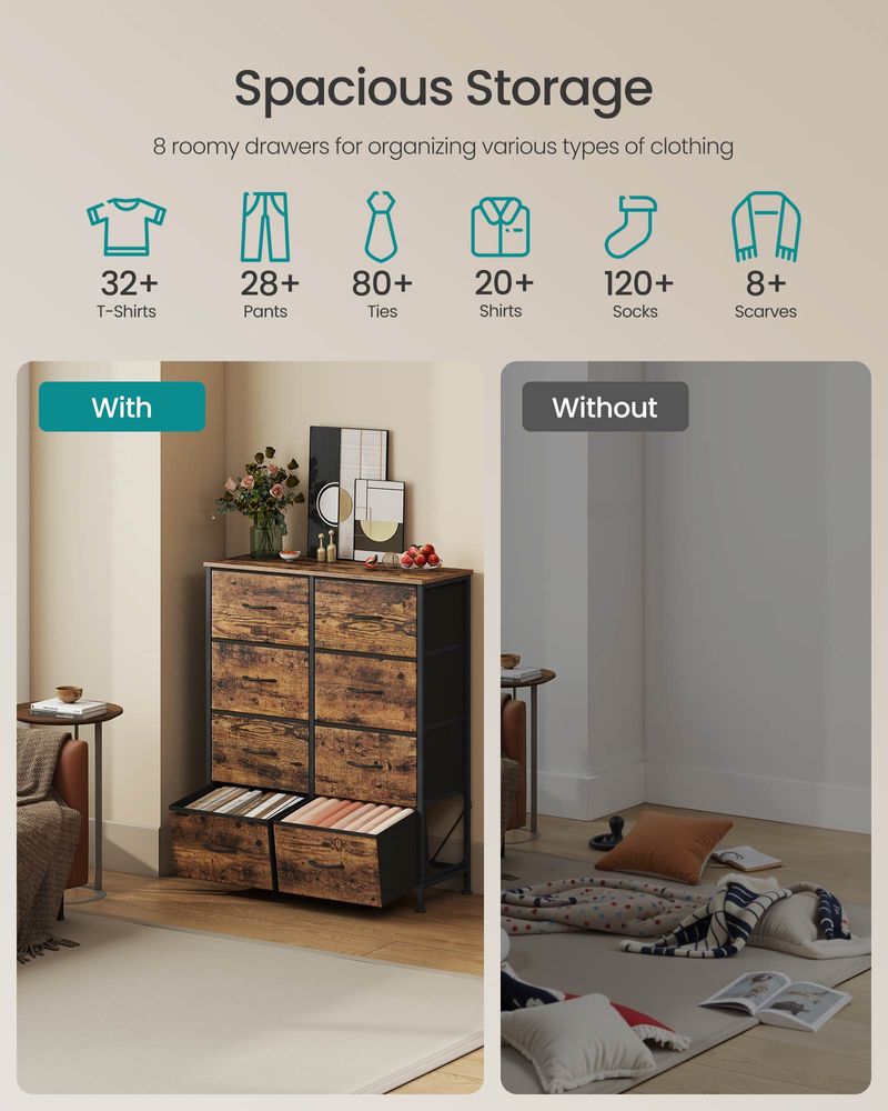 Bedroom Dresser | Multi-Drawer Storage Organizer TV Stand