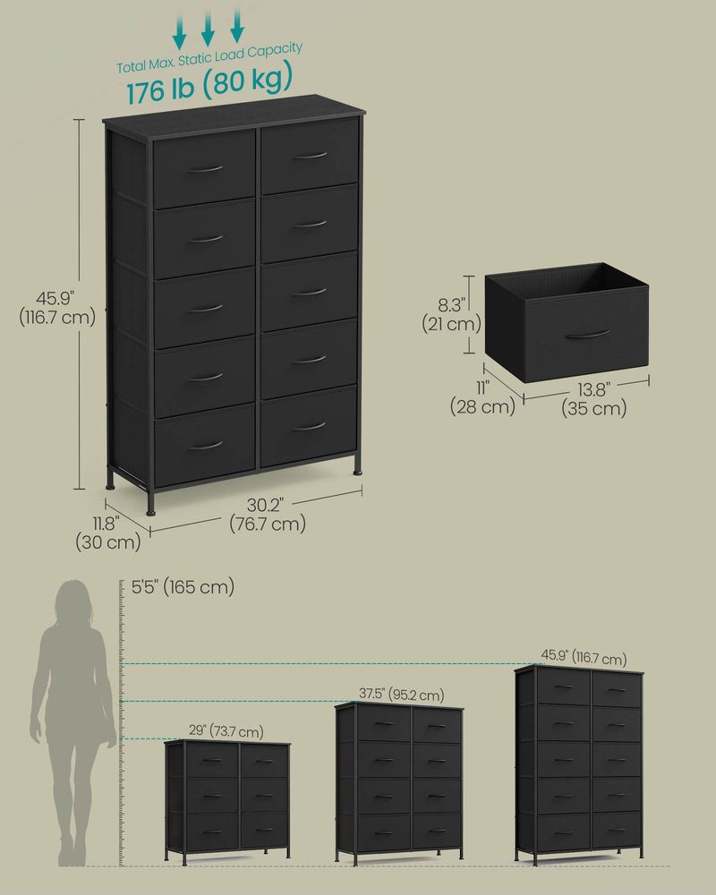 Bedroom Dresser | Multi-Drawer Storage Organizer TV Stand