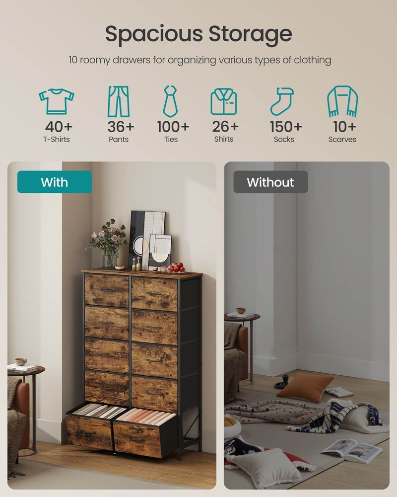 Bedroom Dresser | Multi-Drawer Storage Organizer TV Stand