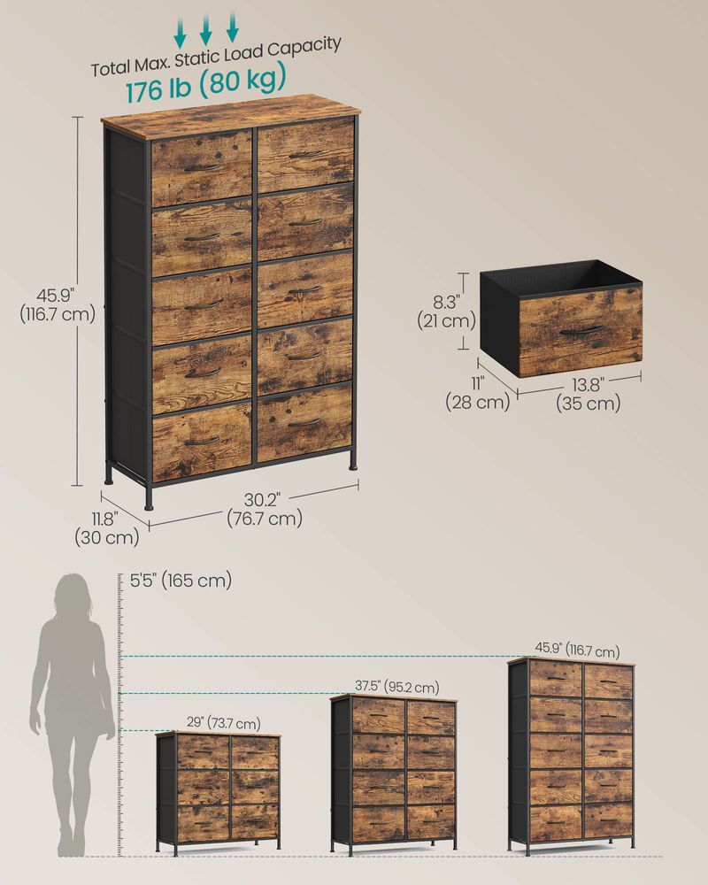 Bedroom Dresser | Multi-Drawer Storage Organizer TV Stand
