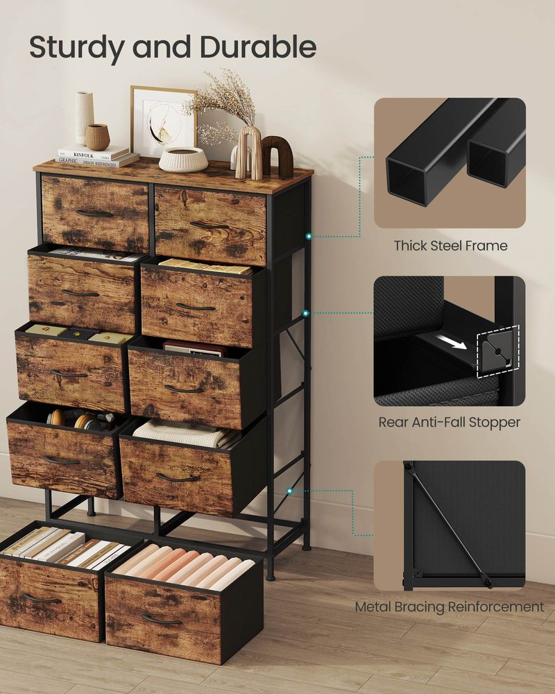 Bedroom Dresser | Multi-Drawer Storage Organizer TV Stand