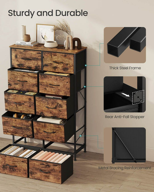 Bedroom Dresser | Multi-Drawer Storage Organizer TV Stand