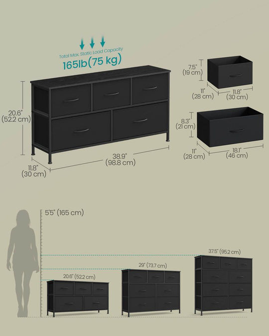Bedroom Dresser | Multi-Drawer Storage Organizer TV Stand
