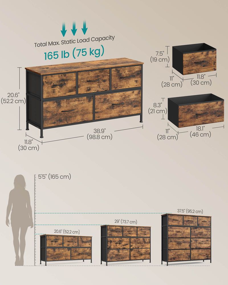 Bedroom Dresser | Multi-Drawer Storage Organizer TV Stand