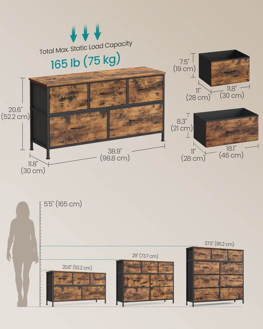 Bedroom Dresser | Multi-Drawer Storage Organizer TV Stand