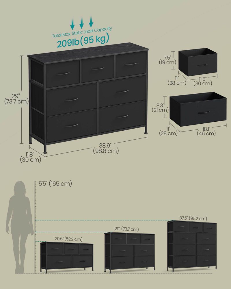 Bedroom Dresser | Multi-Drawer Storage Organizer TV Stand