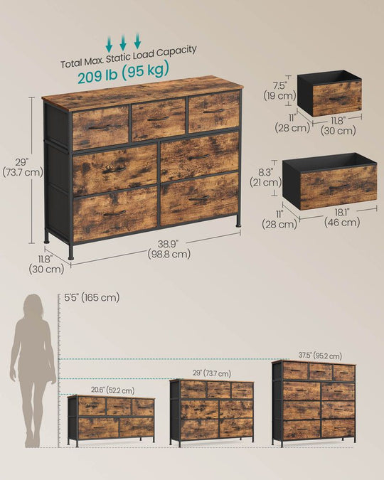 Bedroom Dresser | Multi-Drawer Storage Organizer TV Stand