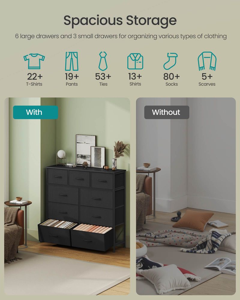 Bedroom Dresser | Multi-Drawer Storage Organizer TV Stand