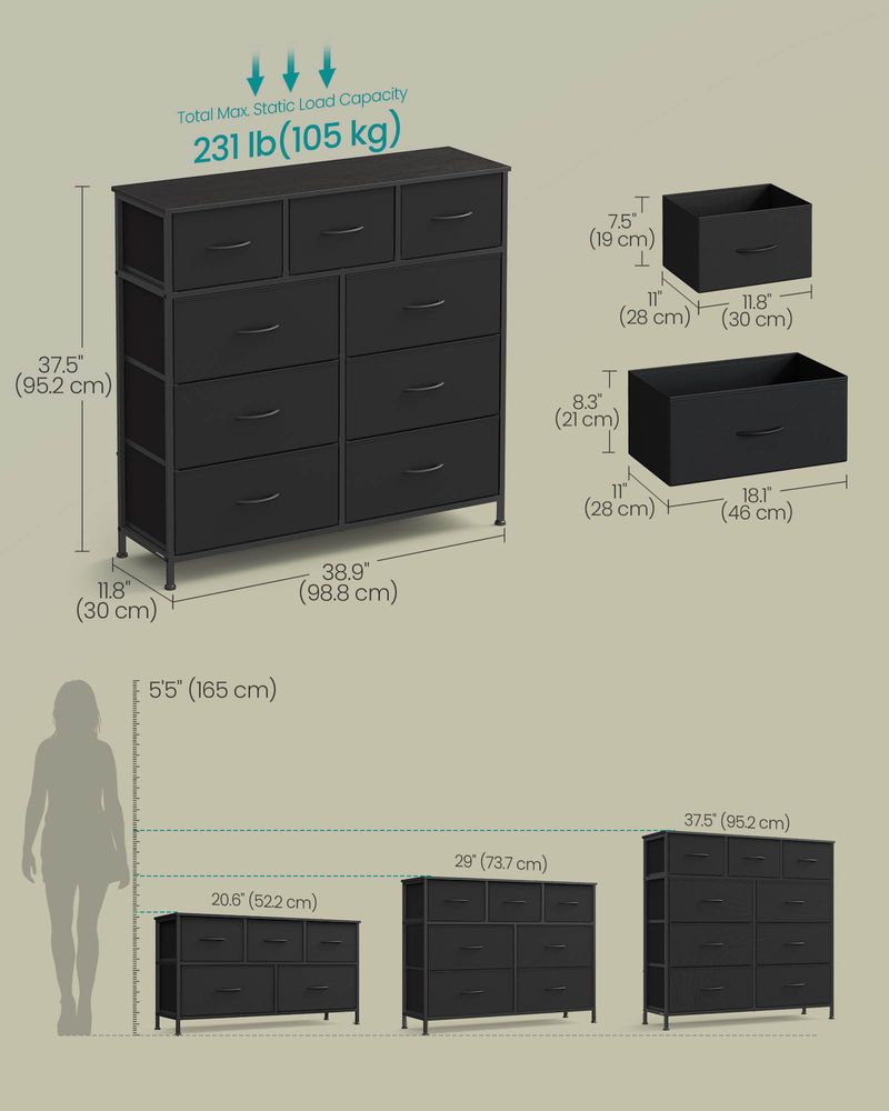 Bedroom Dresser | Multi-Drawer Storage Organizer TV Stand