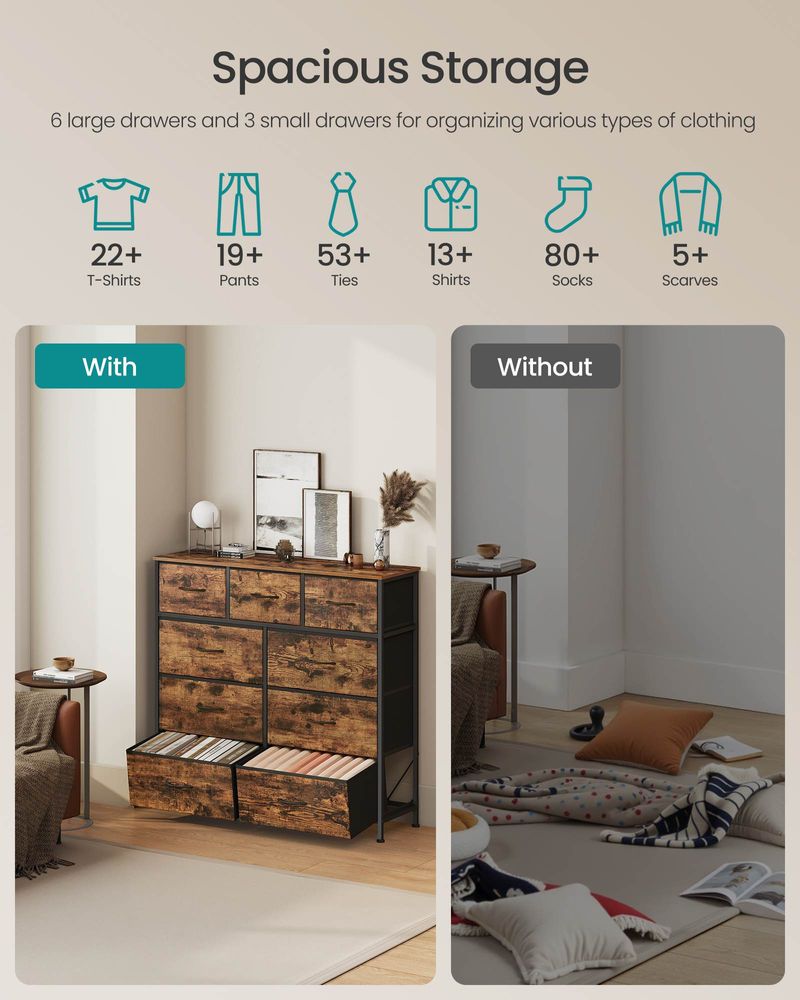 Bedroom Dresser | Multi-Drawer Storage Organizer TV Stand