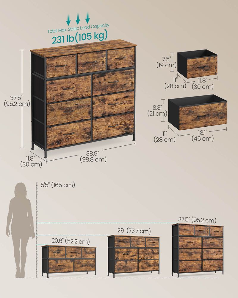 Bedroom Dresser | Multi-Drawer Storage Organizer TV Stand