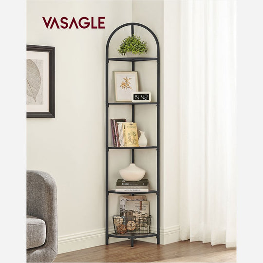 Tempered Glass Corner Shelf | Arched Metal Display Rack