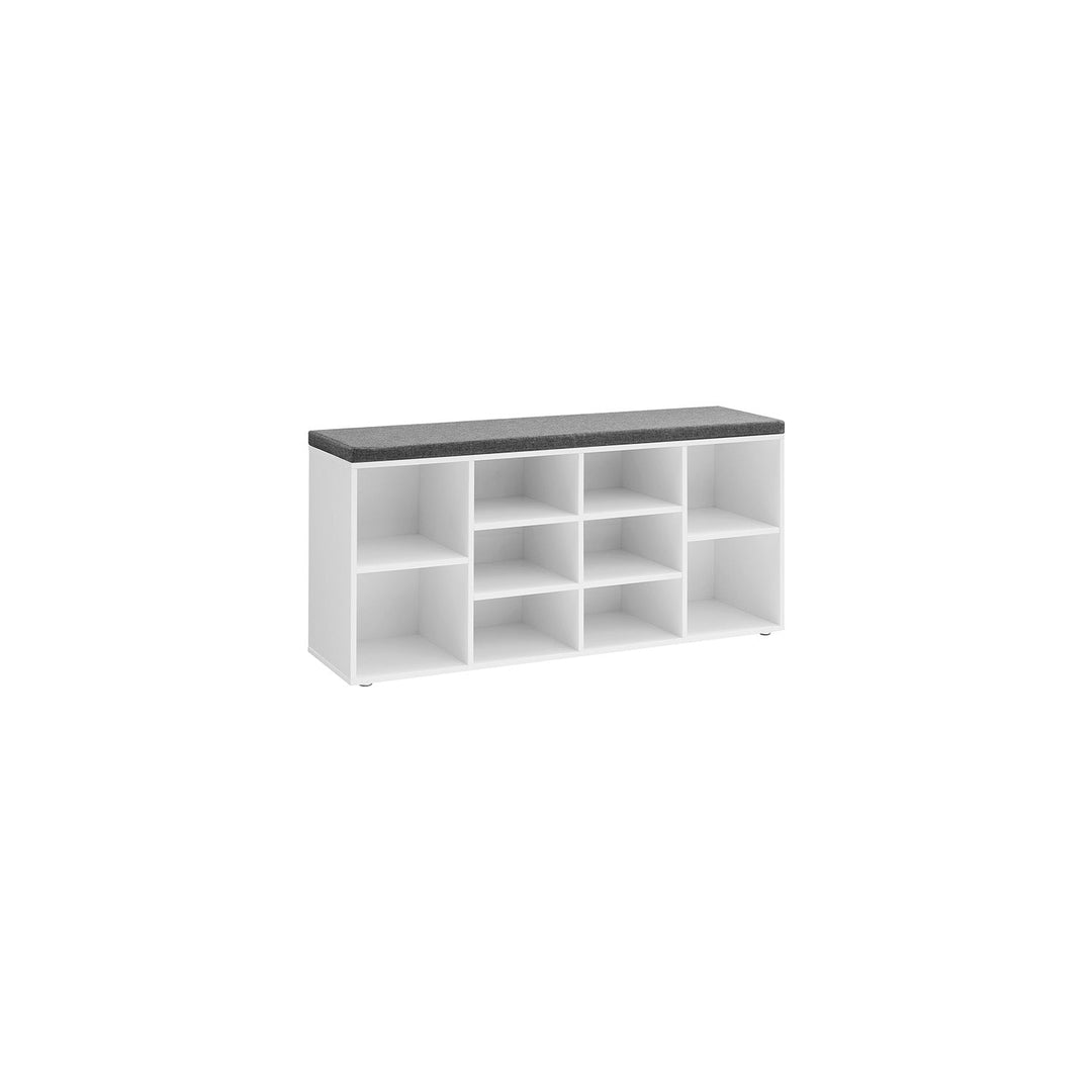 Cushioned Shoe Bench | Open Cubby Storage For Entryways