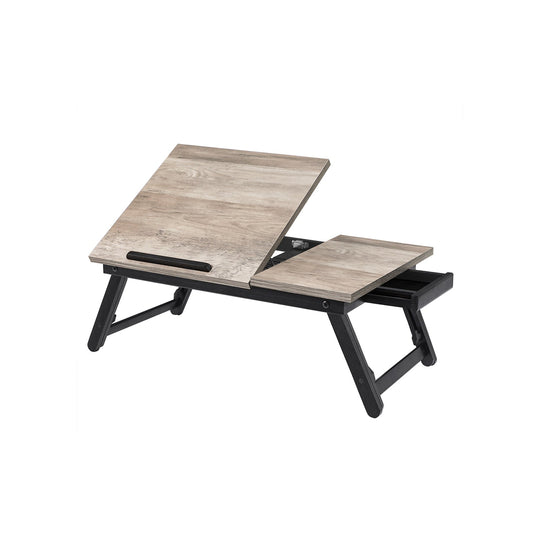 Adjustable Laptop Desk | Tilting Bed Tray With Storage Drawer