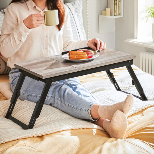 Adjustable Laptop Desk | Tilting Bed Tray With Storage Drawer