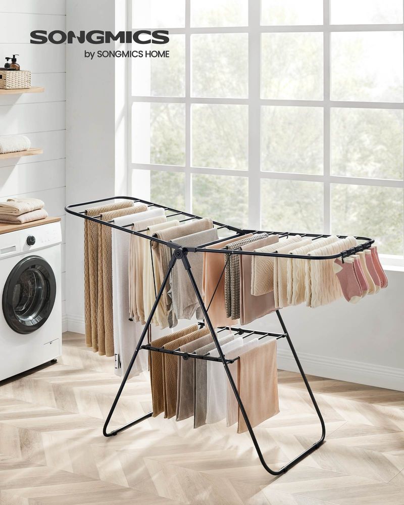 Heavy-Duty Drying Rack | Steel Rack With Sock Clips