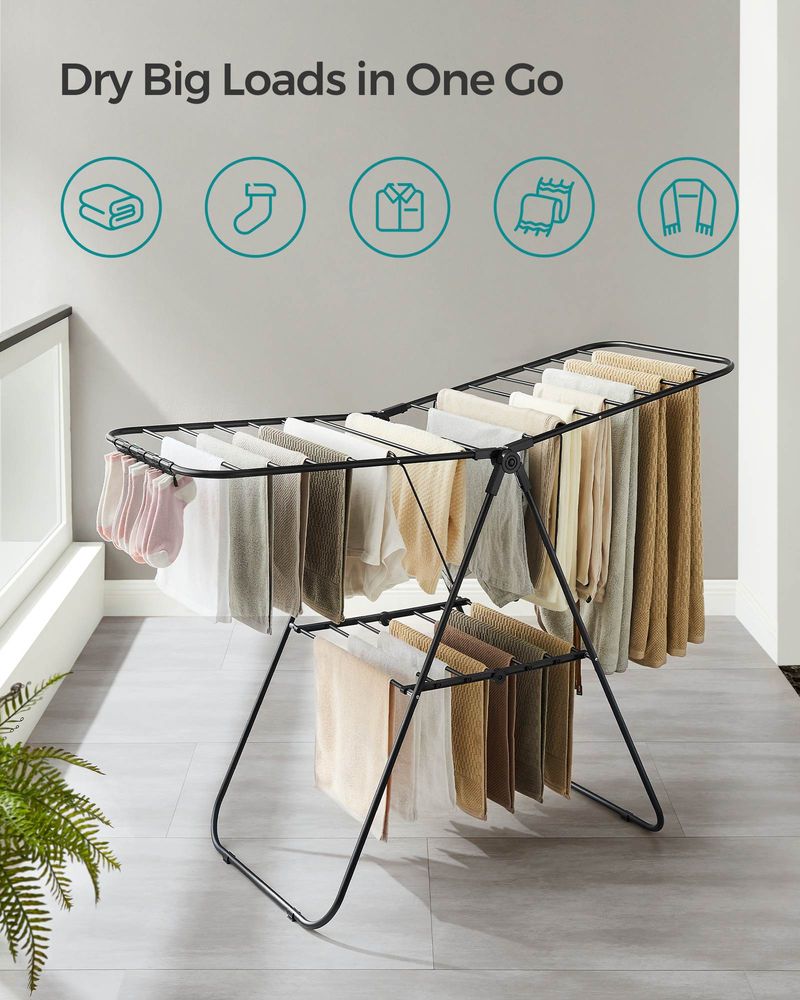 Heavy-Duty Drying Rack | Steel Rack With Sock Clips