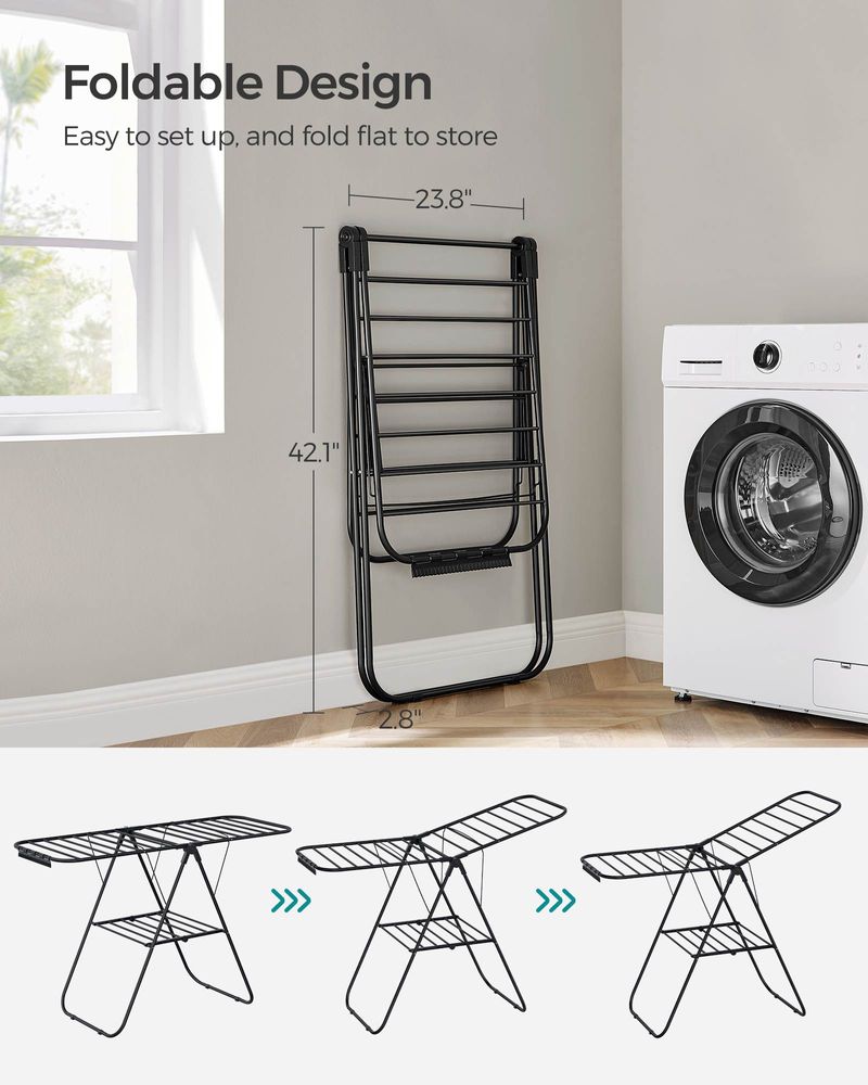Heavy-Duty Drying Rack | Steel Rack With Sock Clips