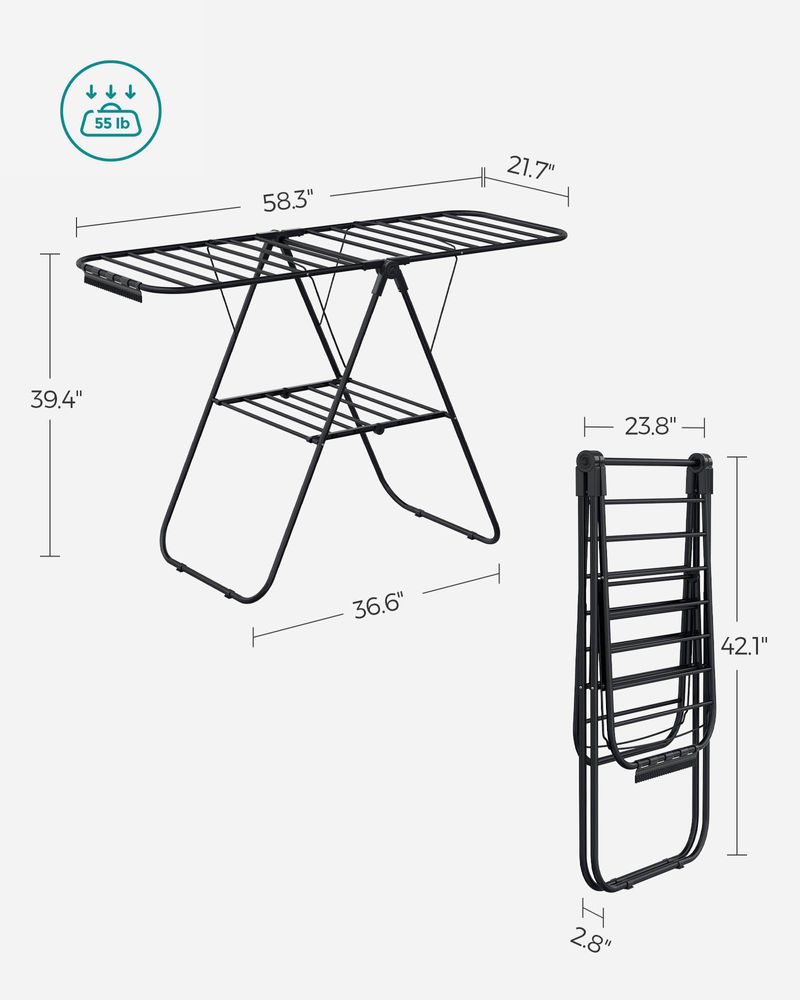 Heavy-Duty Drying Rack | Steel Rack With Sock Clips