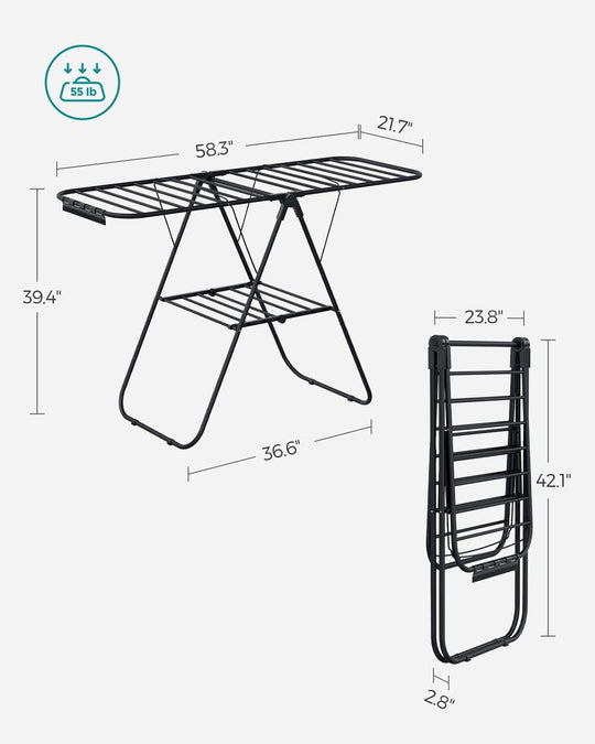 Heavy-Duty Drying Rack | Steel Rack With Sock Clips