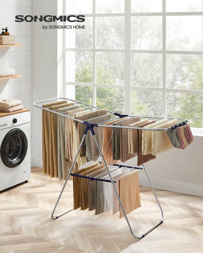 Heavy-Duty Drying Rack | Steel Rack With Sock Clips