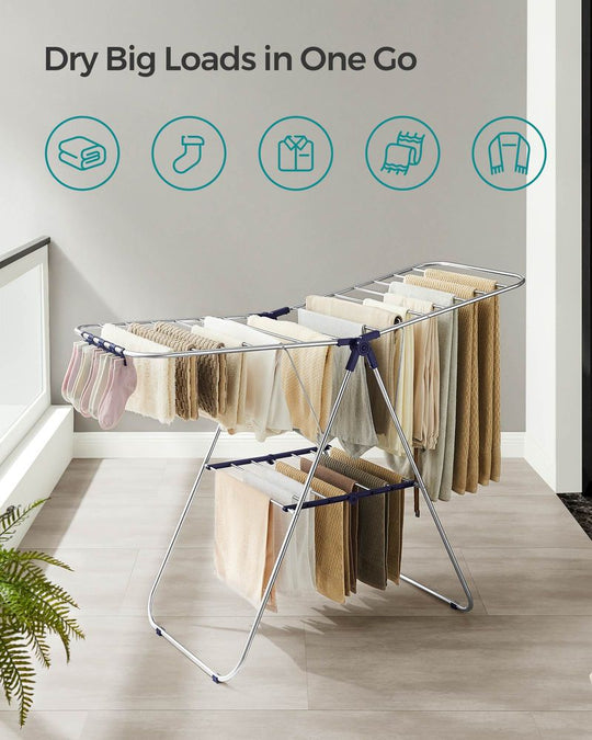 Heavy-Duty Drying Rack | Steel Rack With Sock Clips