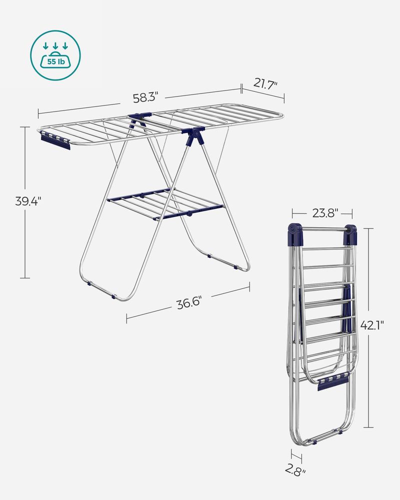 Heavy-Duty Drying Rack | Steel Rack With Sock Clips