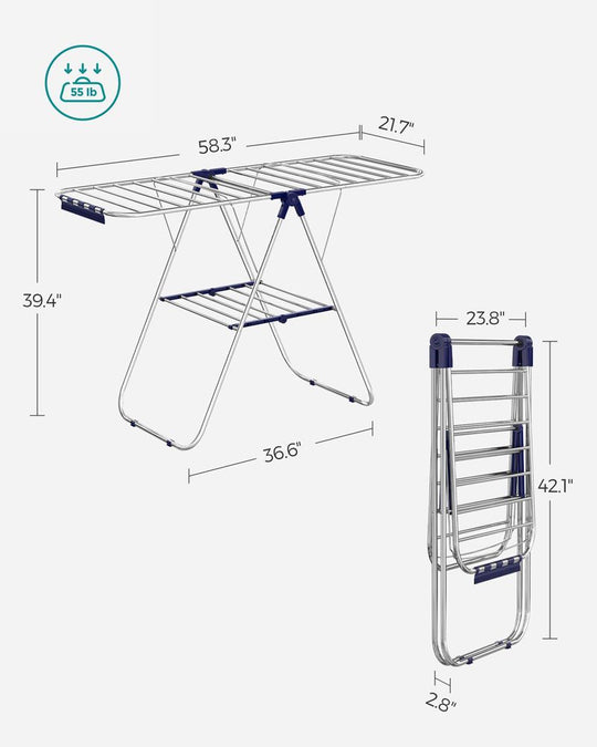 Heavy-Duty Drying Rack | Steel Rack With Sock Clips