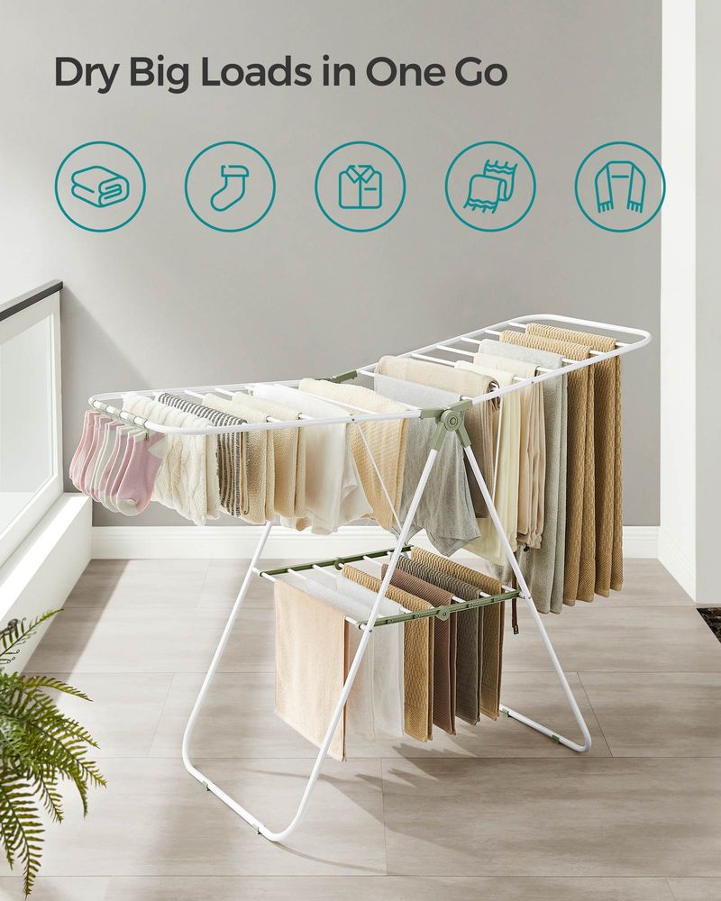 Heavy-Duty Drying Rack | Steel Rack With Sock Clips