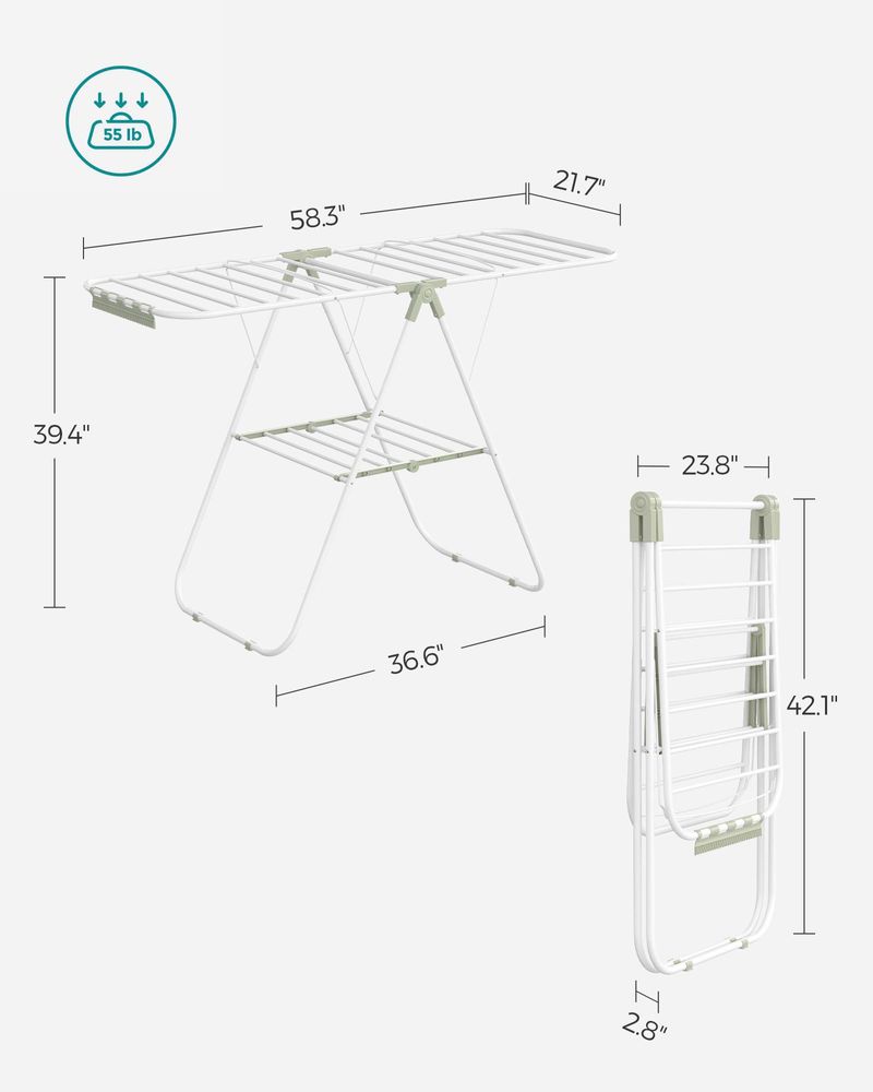 Heavy-Duty Drying Rack | Steel Rack With Sock Clips