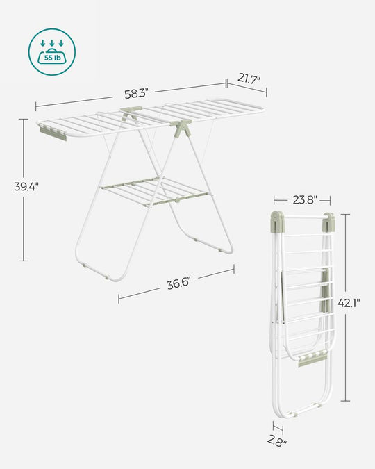 Heavy-Duty Drying Rack | Steel Rack With Sock Clips
