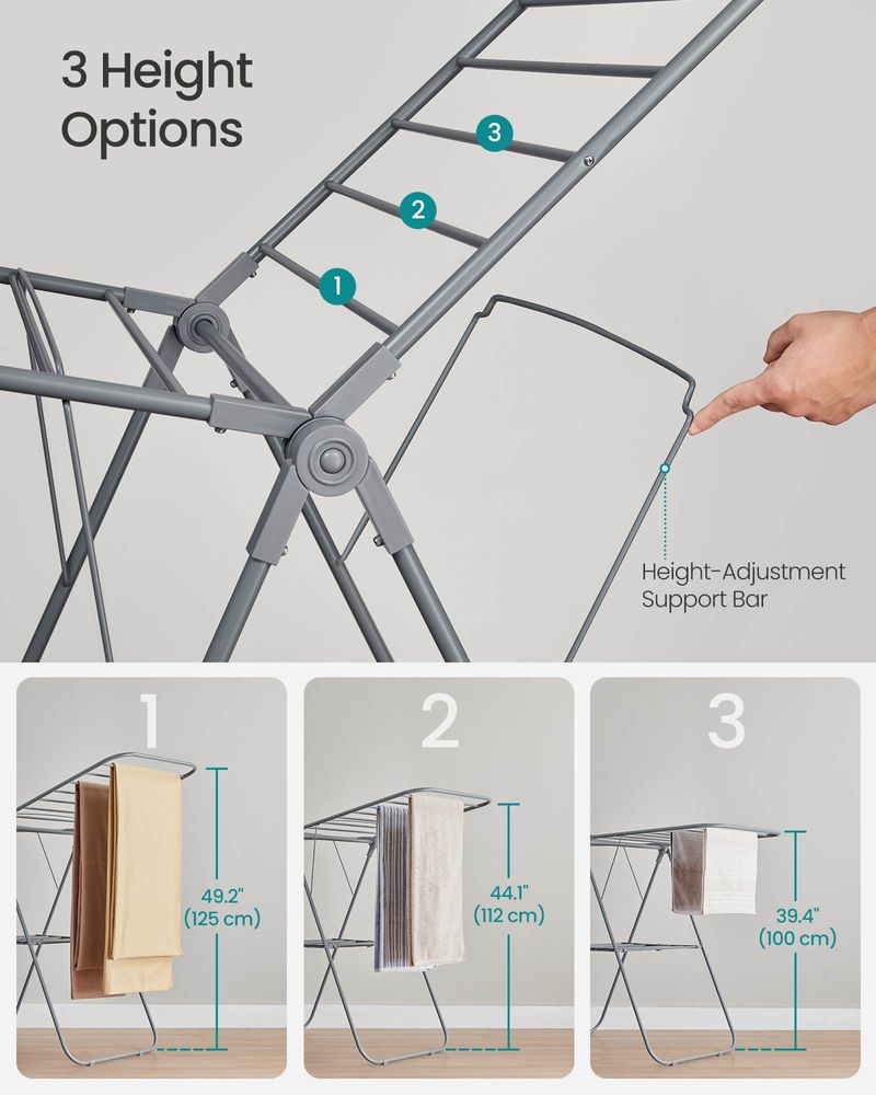 Heavy-Duty Drying Rack | Steel Rack With Sock Clips