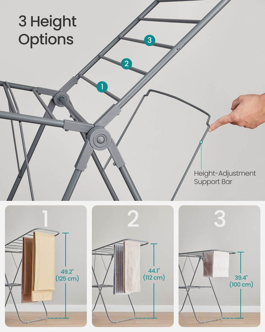 Heavy-Duty Drying Rack | Steel Rack With Sock Clips