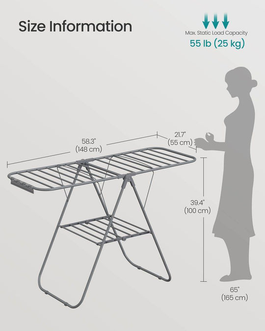 Heavy-Duty Drying Rack | Steel Rack With Sock Clips