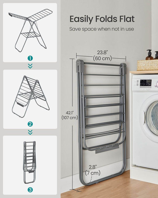 Heavy-Duty Drying Rack | Steel Rack With Sock Clips