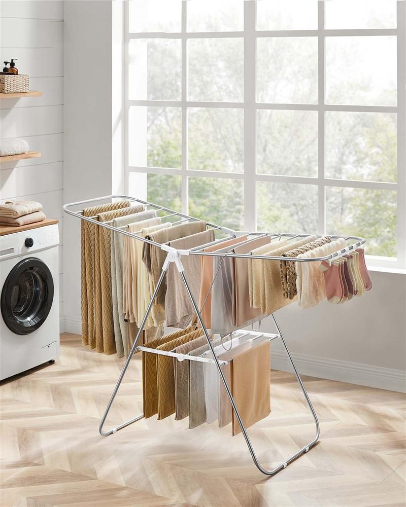 Heavy-Duty Drying Rack | Steel Rack With Sock Clips