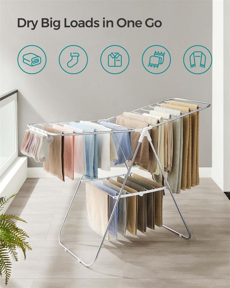 Heavy-Duty Drying Rack | Steel Rack With Sock Clips