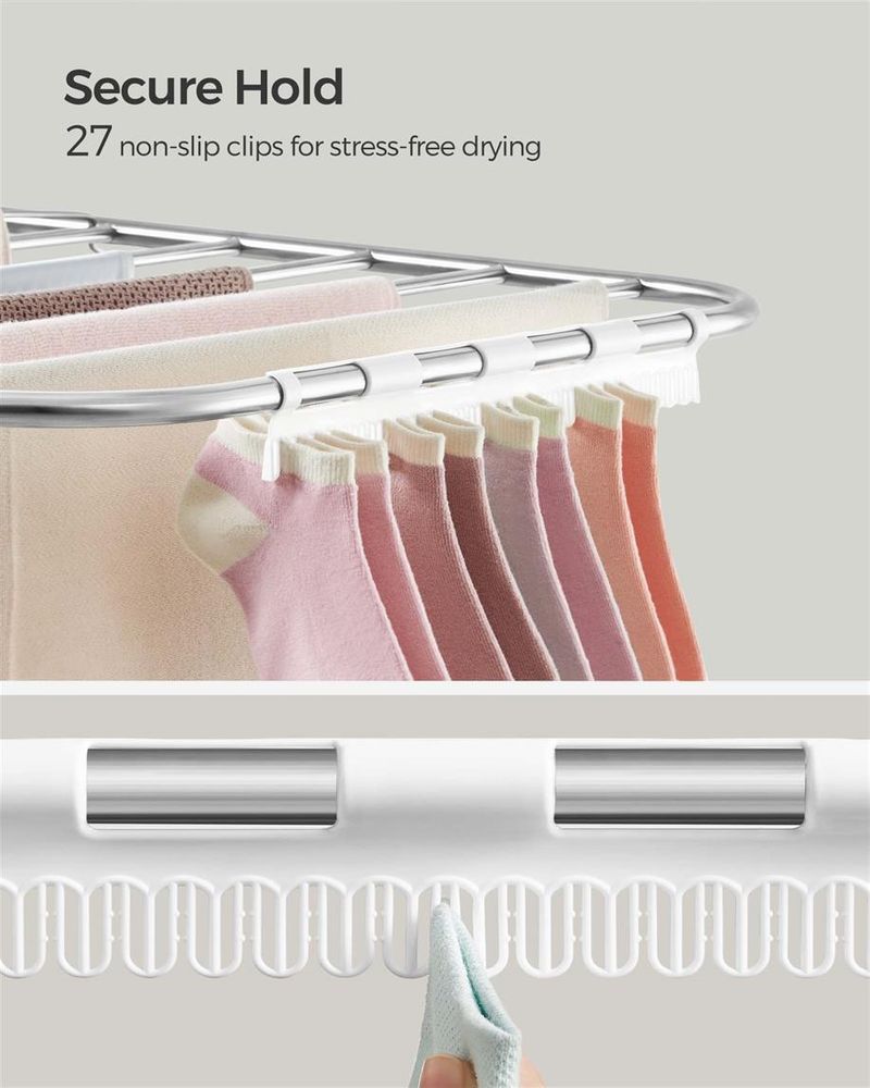 Heavy-Duty Drying Rack | Steel Rack With Sock Clips