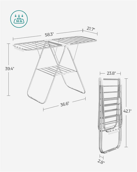Heavy-Duty Drying Rack | Steel Rack With Sock Clips