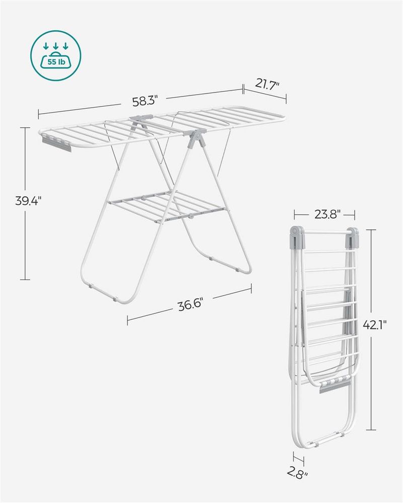 Heavy-Duty Drying Rack | Steel Rack With Sock Clips