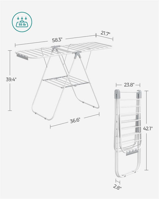 Heavy-Duty Drying Rack | Steel Rack With Sock Clips