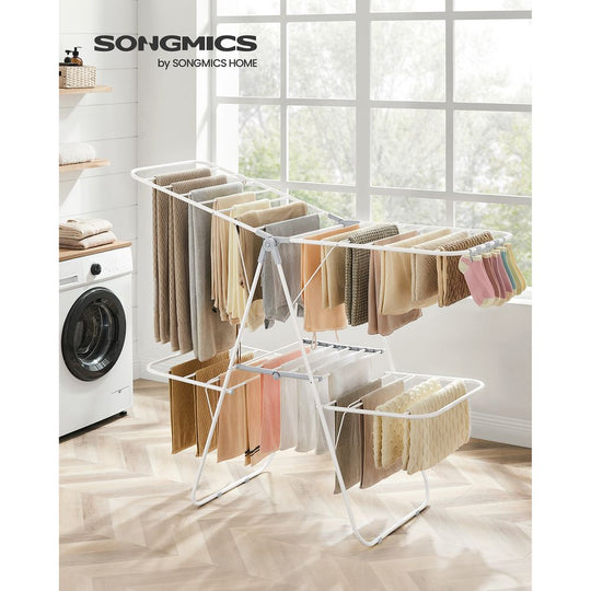 Foldable Clothes Drying Rack | 2-Level Rack With Adjustable Wings
