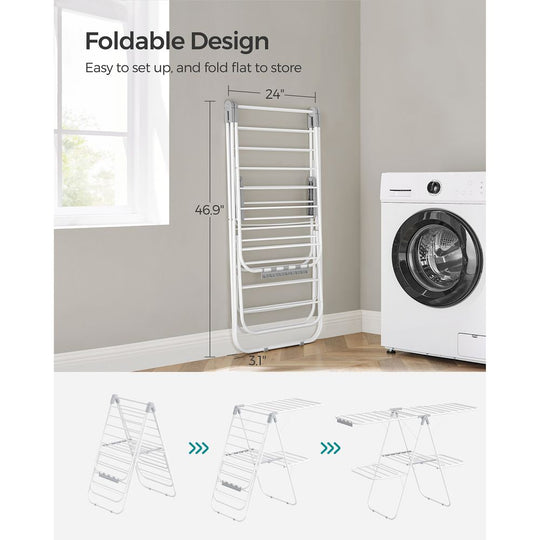 Foldable Clothes Drying Rack | 2-Level Rack With Adjustable Wings