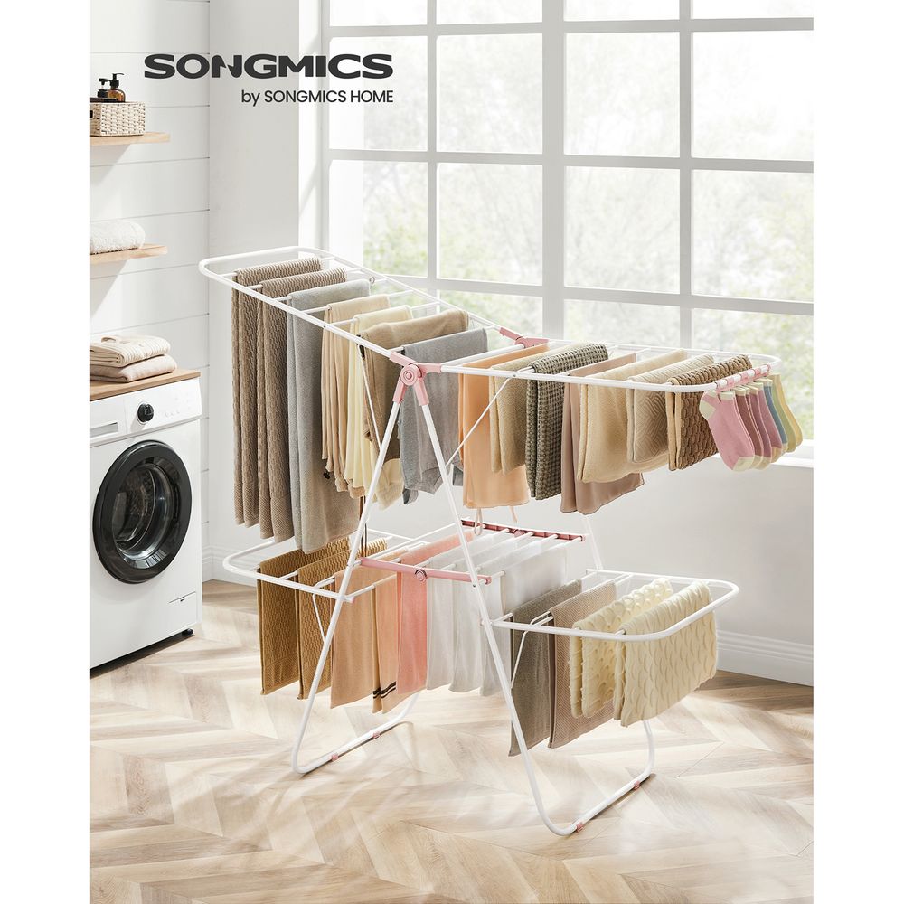 Foldable Clothes Drying Rack | 2-Level Rack With Adjustable Wings