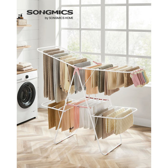 Foldable Clothes Drying Rack | 2-Level Rack With Adjustable Wings