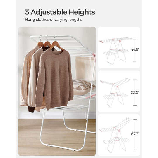 Foldable Clothes Drying Rack | 2-Level Rack With Adjustable Wings