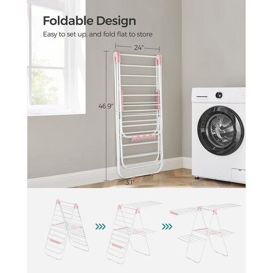 Foldable Clothes Drying Rack | 2-Level Rack With Adjustable Wings