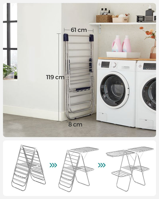 Foldable Clothes Drying Rack | 2-Level Rack With Adjustable Wings