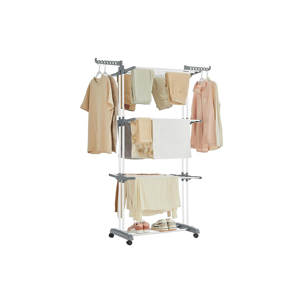 Foldable Clothes Drying Rack | Rolling Laundry Stand With Wings